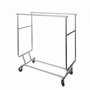 Folding Double Rolling Garment Rack