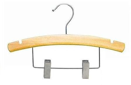 10" Notched Outfit Display Natural Wooden Baby Hanger