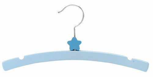 12" Decorator's Choice Blue Star Shirt/Coat Wooden Children's Hanger