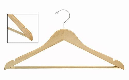 17" Space Saver Suit Hanger w/ Vinyl Covered Pant Bar