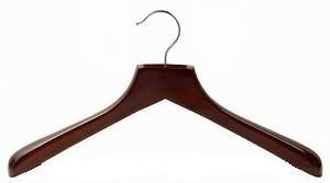 18" Ultimate Wide Walnut/Chrome Coat Hanger