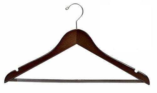 20" Big & Tall Space Saver Walnut/Chrome Smart Suit Hanger