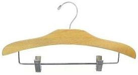 12" Elegant Outfit Display Natural Wooden Children's Hanger