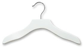 12" Curvy Matte White Wooden Children's Shirt/Coat Hanger