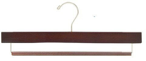 15" Slip-Defense Walnut/Chrome Pants Hanger
