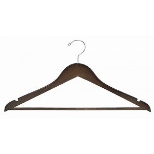 17" Space Saver Walnut/Chrome Suit Hanger