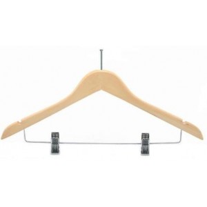 17" Hotel Hanger w/ Clips