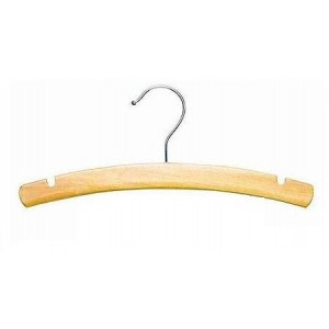 12" Notched Natural Wooden Children's Shirt/Coat Hanger