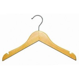 Nature Smile Kids Baby Children Toddler Wooden Shirt Coat Hangers with  Notches and Anti-Rust Chrome Hook Pack of 10 (Natural)