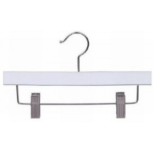 10" Matte White Wooden Children's Pant/Skirt Hanger