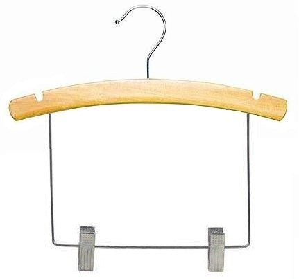 10" x 10" Notched Outfit Display Natural Wooden Baby Hanger
