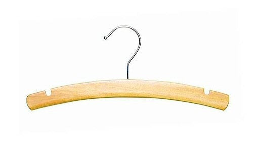 10" Notched Natural Wooden Baby Shirt/Coat Hanger