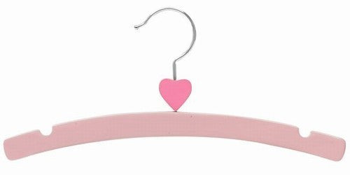 12" Decorator's Choice Pink Heart Shirt/Coat Wooden Children's Hanger