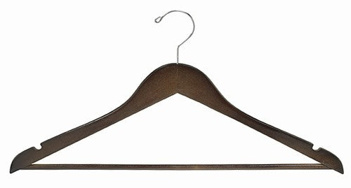 17" Space Saver Walnut/Chrome Suit Hanger