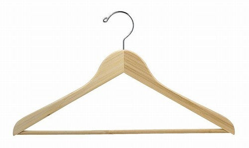 17" Earth Friendly Bamboo Space Saver Smart Suit Hanger
