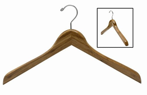 17" Earth Friendly Dark Bamboo Curved Luxury Shirt/Coat Hanger