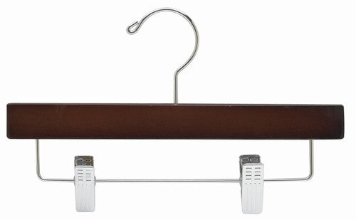 11" Walnut/Chrome Wooden Children's Pant/Skirt Hanger