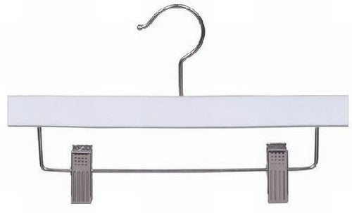 11" Matte White Wooden Children's Pant/Skirt Hanger