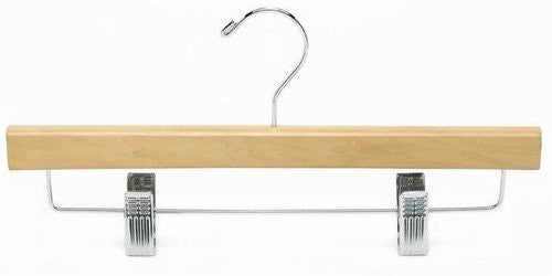 14" Secure Pant & Skirt Hanger w/ Clips & Rubber Cushions
