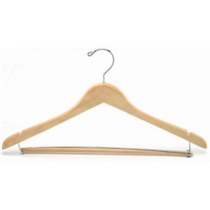 Professional Suit Hanger w/ Wooden Locking Pants Bar