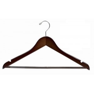 Big & Tall Space Saver Walnut/Chrome Smart Suit Hanger Big & Tall Space Saver Walnut/Chrome Smart Suit Hanger