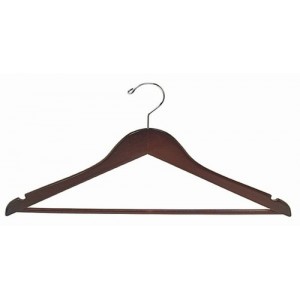 Petite & Small Walnut/Chrome Space Saver Smart Suit Hanger