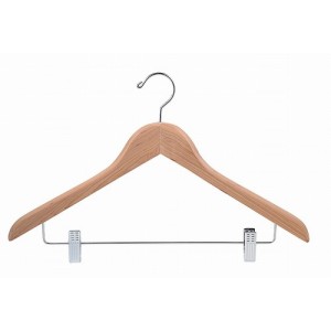 17" Aromatic Red Cedar Curved Luxury Suit Hanger w/ Clips