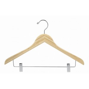 Earth Friendly Bamboo Space Saver Smart Hanger w/ Clips